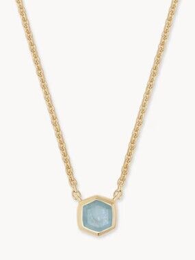 Kendra Scott Demi-fine Davie Necklace W. Aquamarine Stone